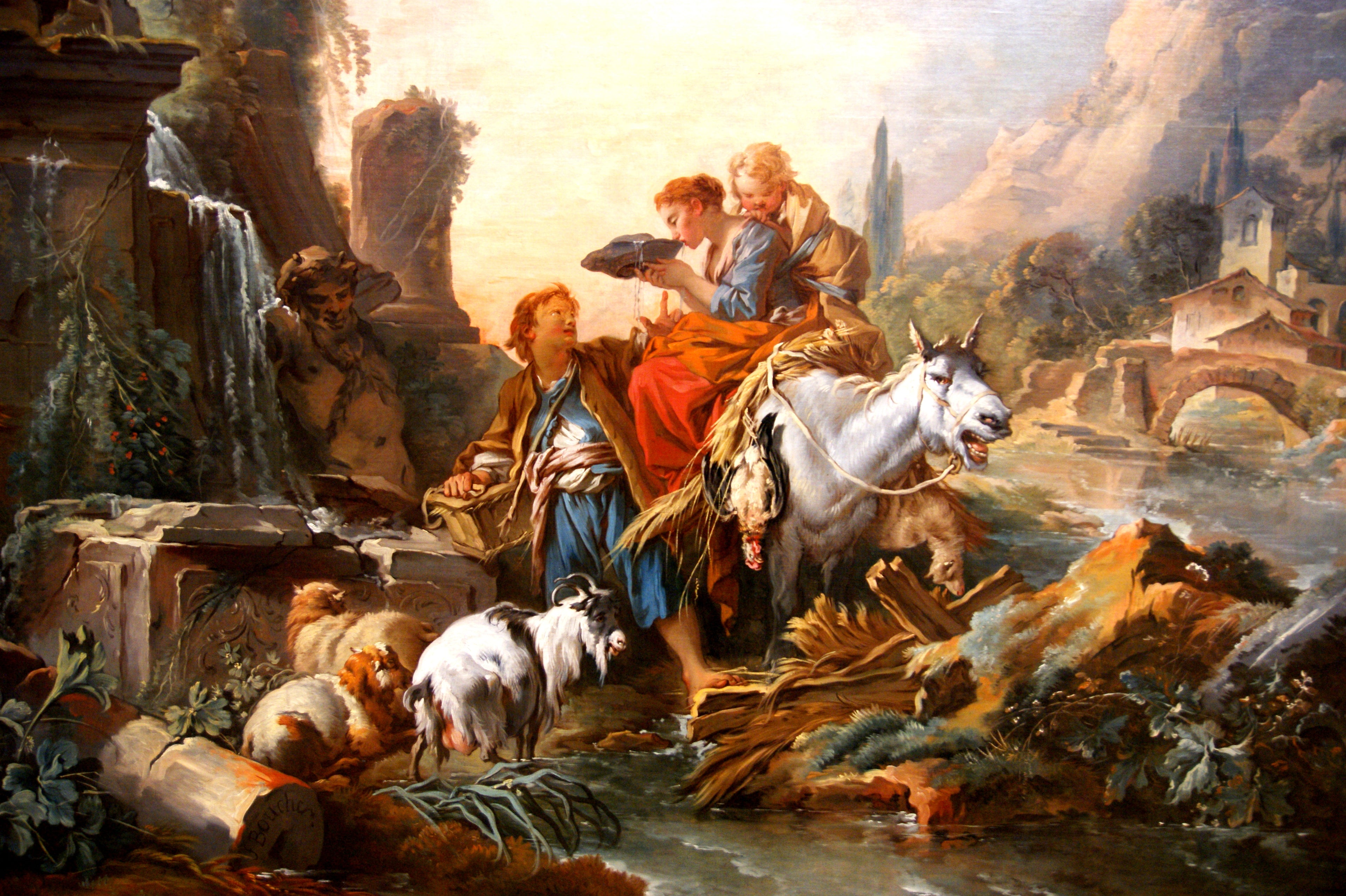 La halte à la fontaine - François Boucher