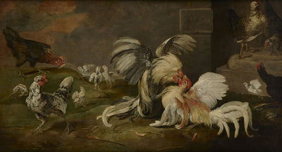 Combat de coqs dans la volaille - Frans Snyders