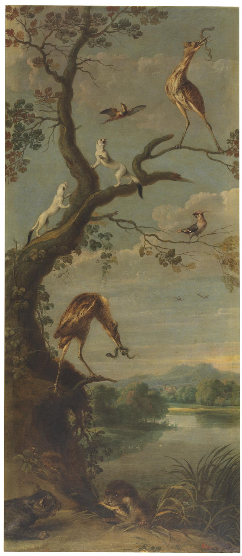 Oiseaux aquatiques et hermines - Frans Snyders
