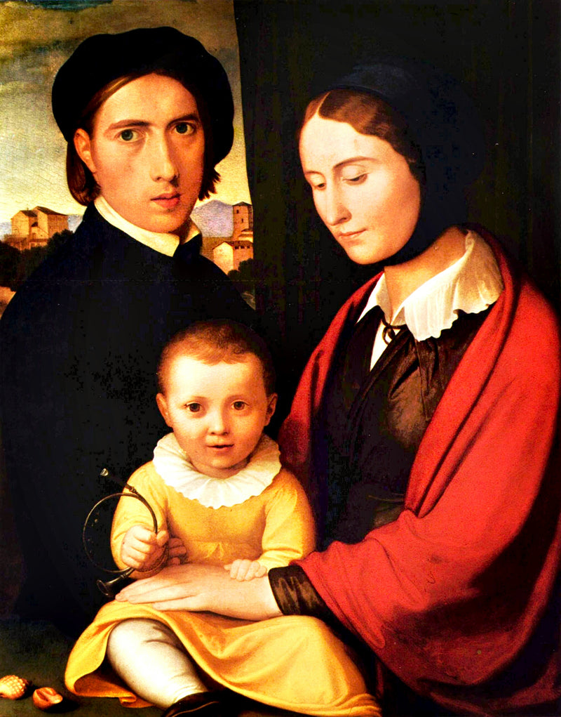Autoportret artysty z żoną i synem Alfonsem - Johann Friedrich Overbeck
