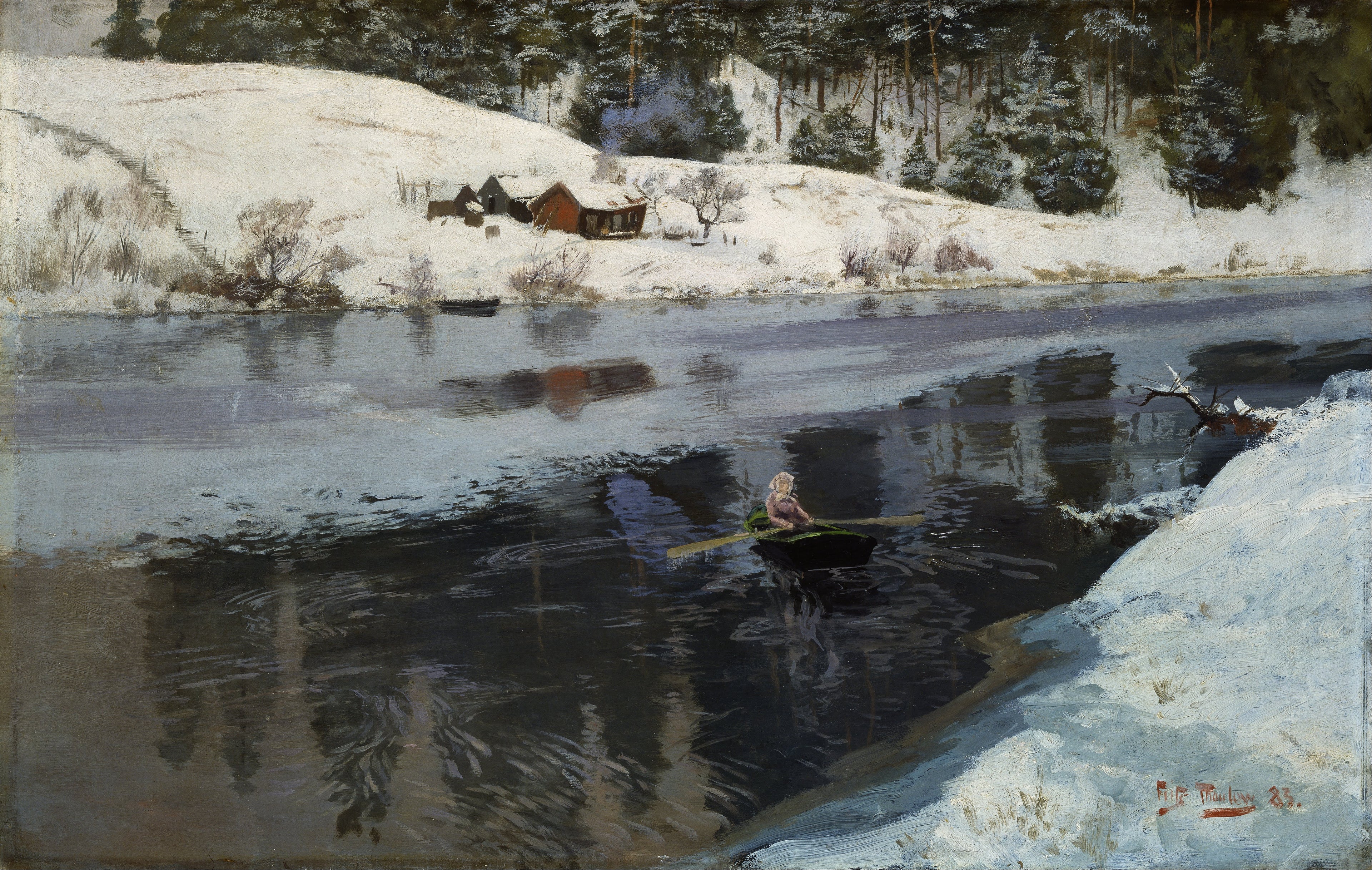 L'hiver au bord du fleuve Simoa - Frits Thaulow