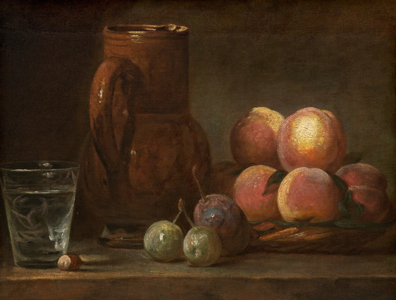 Owoce, dzban i szklanka - Jean Simeón Chardin