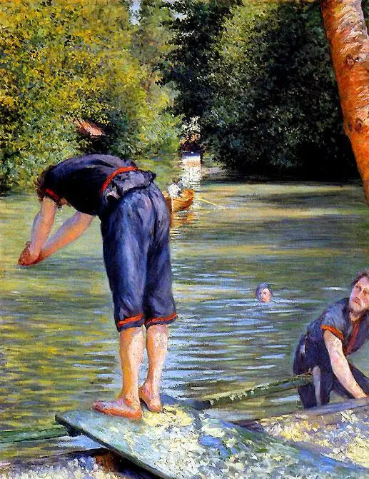 Kąpiący się przygotowujący do skoku - Gustave Caillebotte