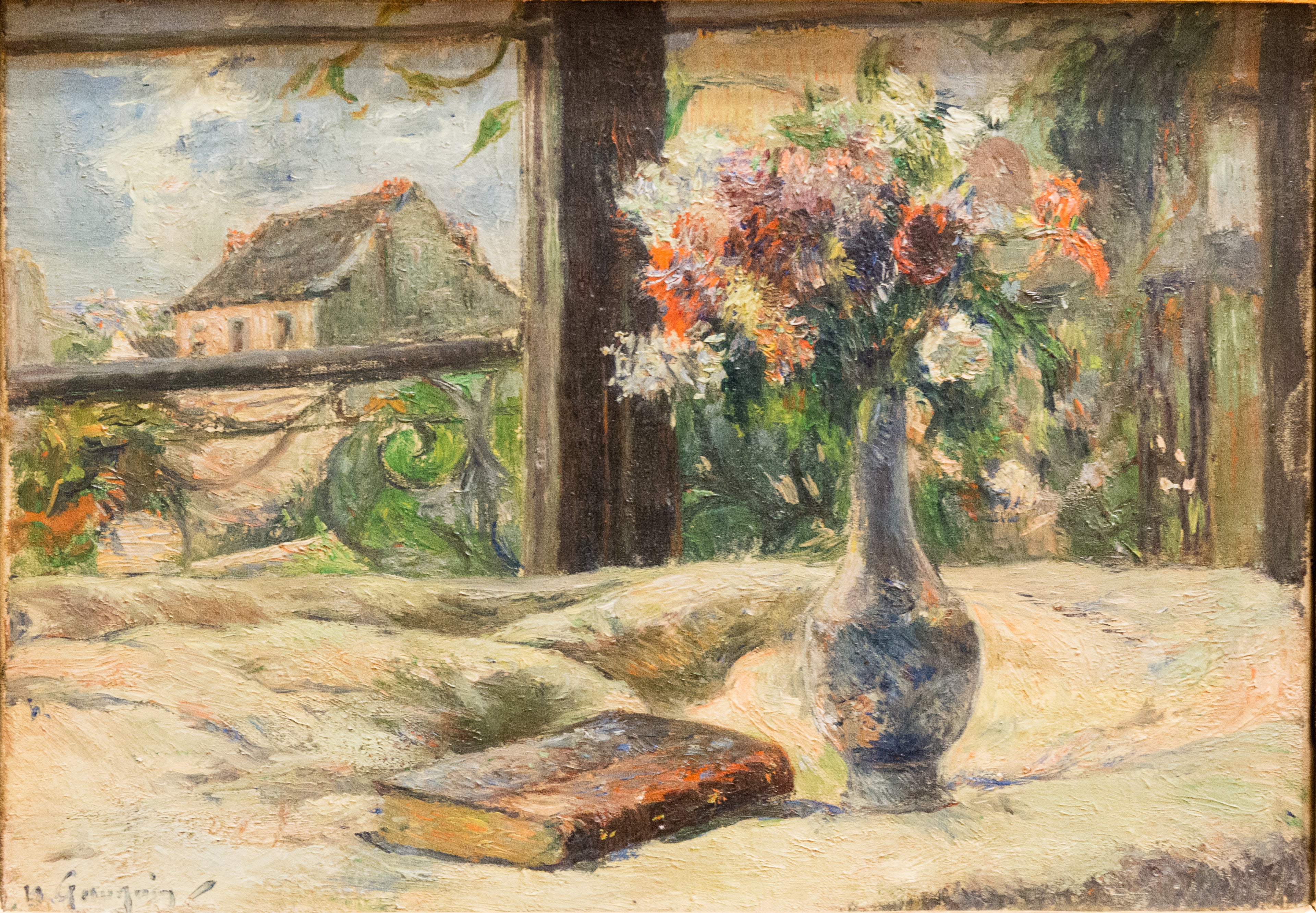 Martwa natura. Wazon z kwiatami przy oknie - Paul Gauguin