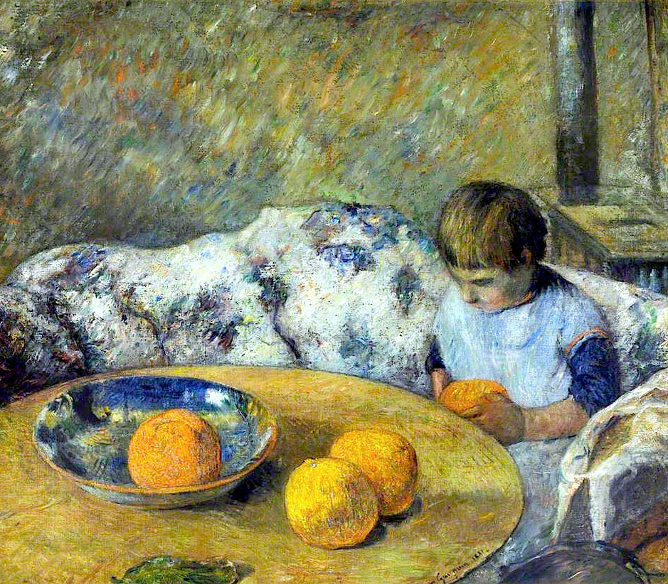 Wnętrze z Aline Gauguin - Paul Gauguin