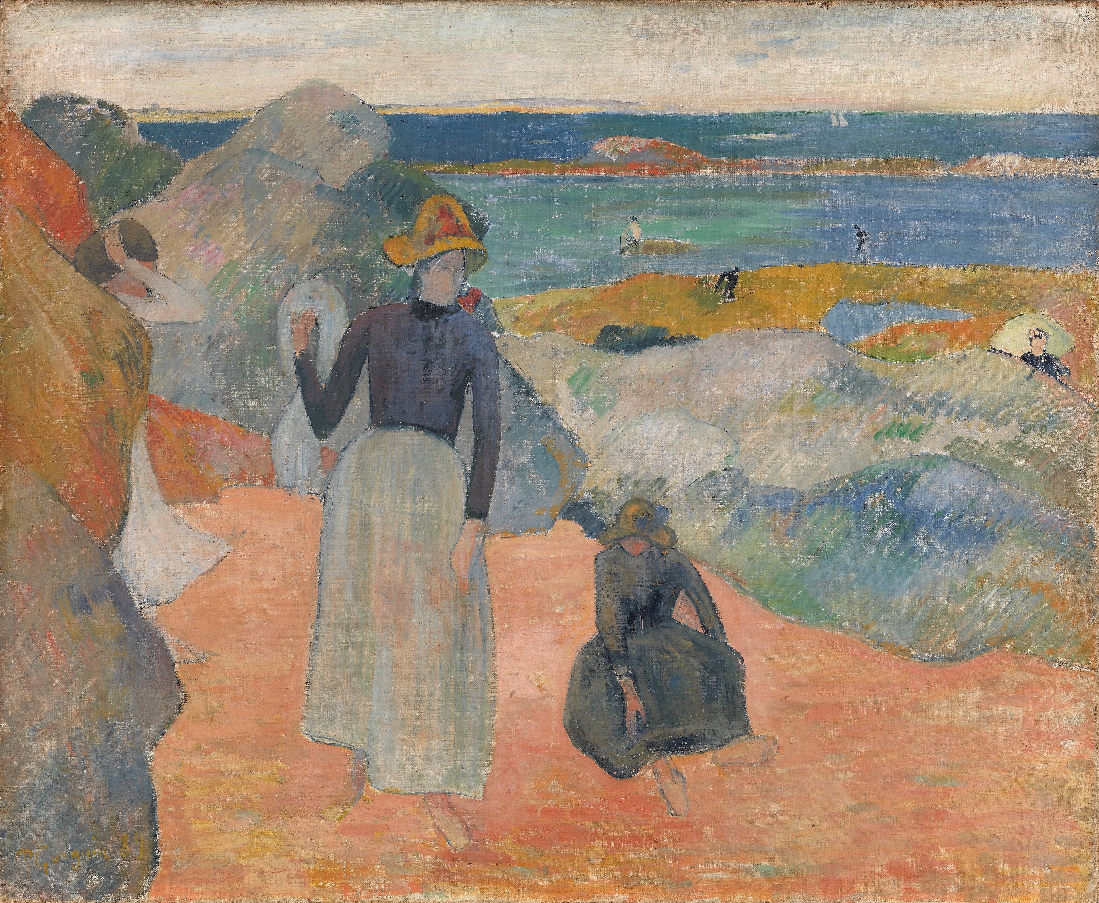 Na plaży w Bretanii - Paul Gauguin