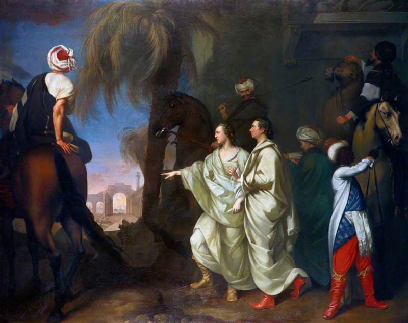 Dawkins et Wood découvrant les ruines de Palmyre, Gavin Hamilton, 1758, peinture à l’huile