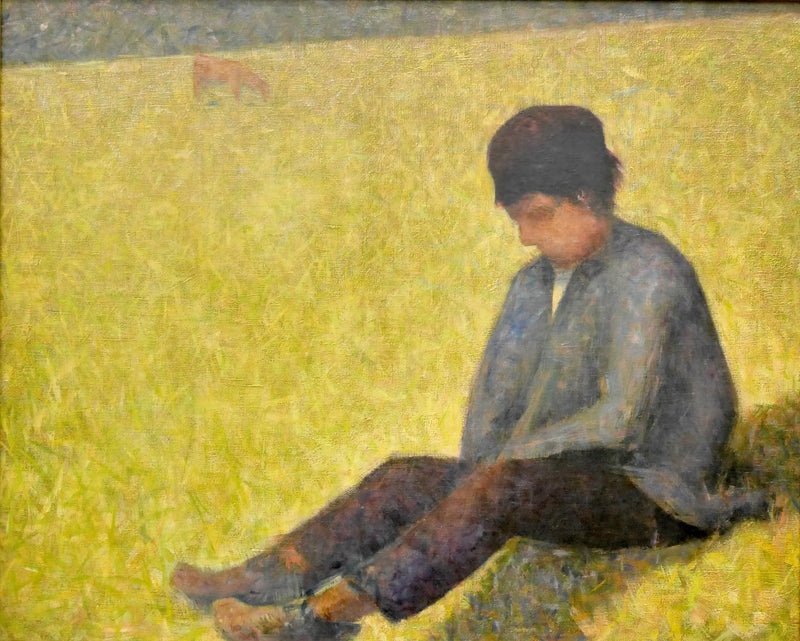Chłopiec siedzący na łące - Georges Seurat