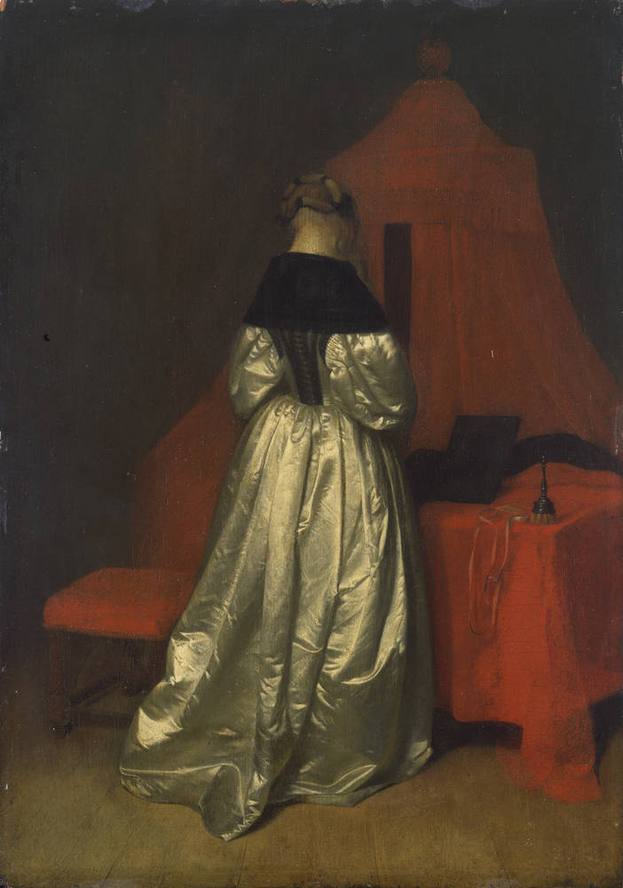 Femme en robe de satin blanc - Gerard ter Borch