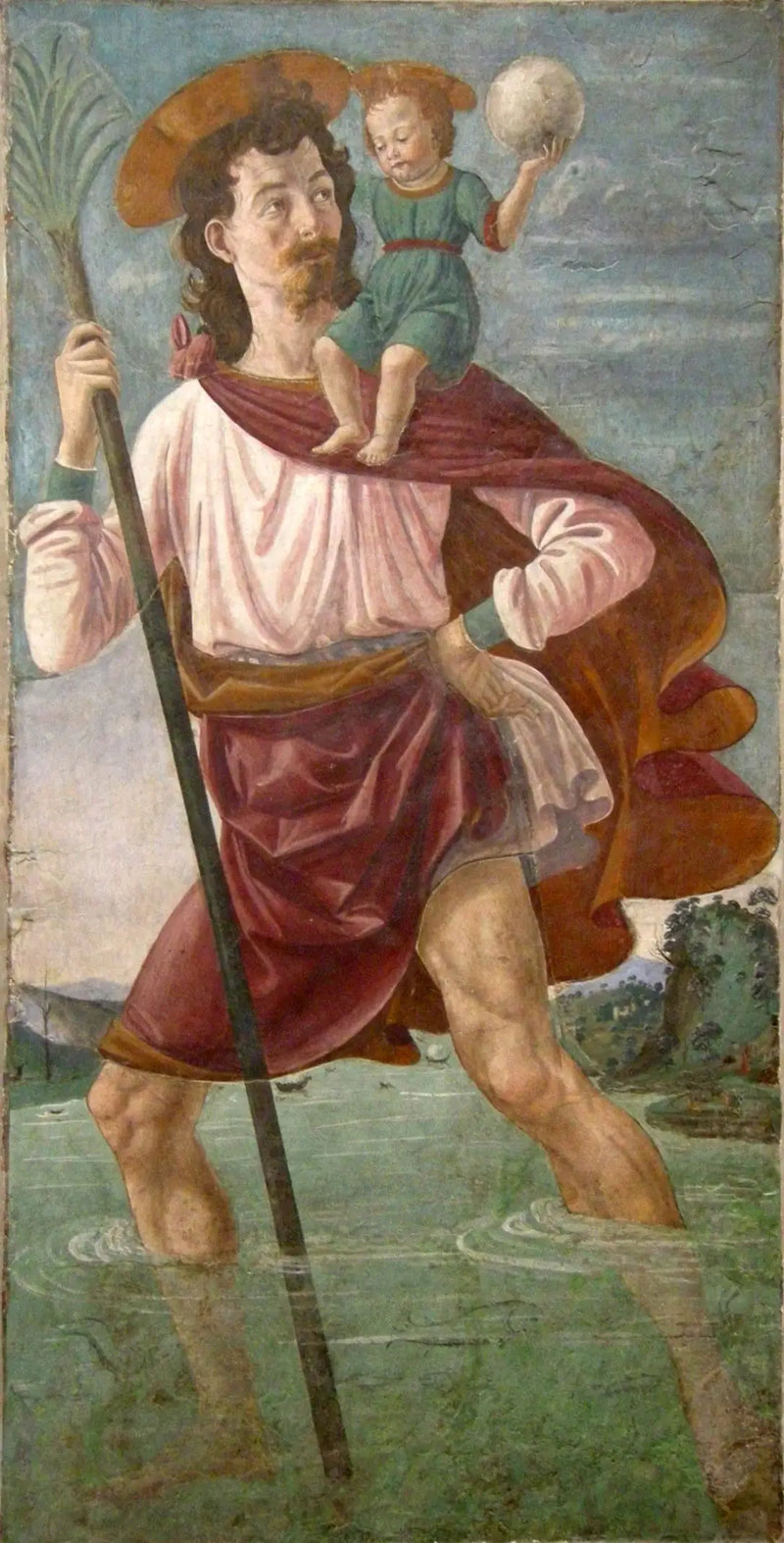 Święty Krzysztof niosący Dzieciątko Jezus - Domenico Ghirlandaio