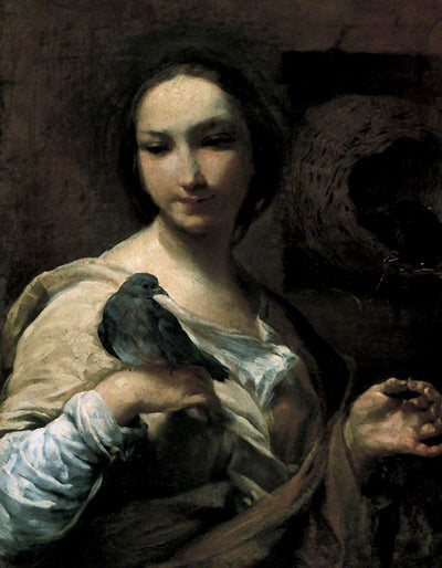 Fille tenant une colombe - Giuseppe Maria Crespi