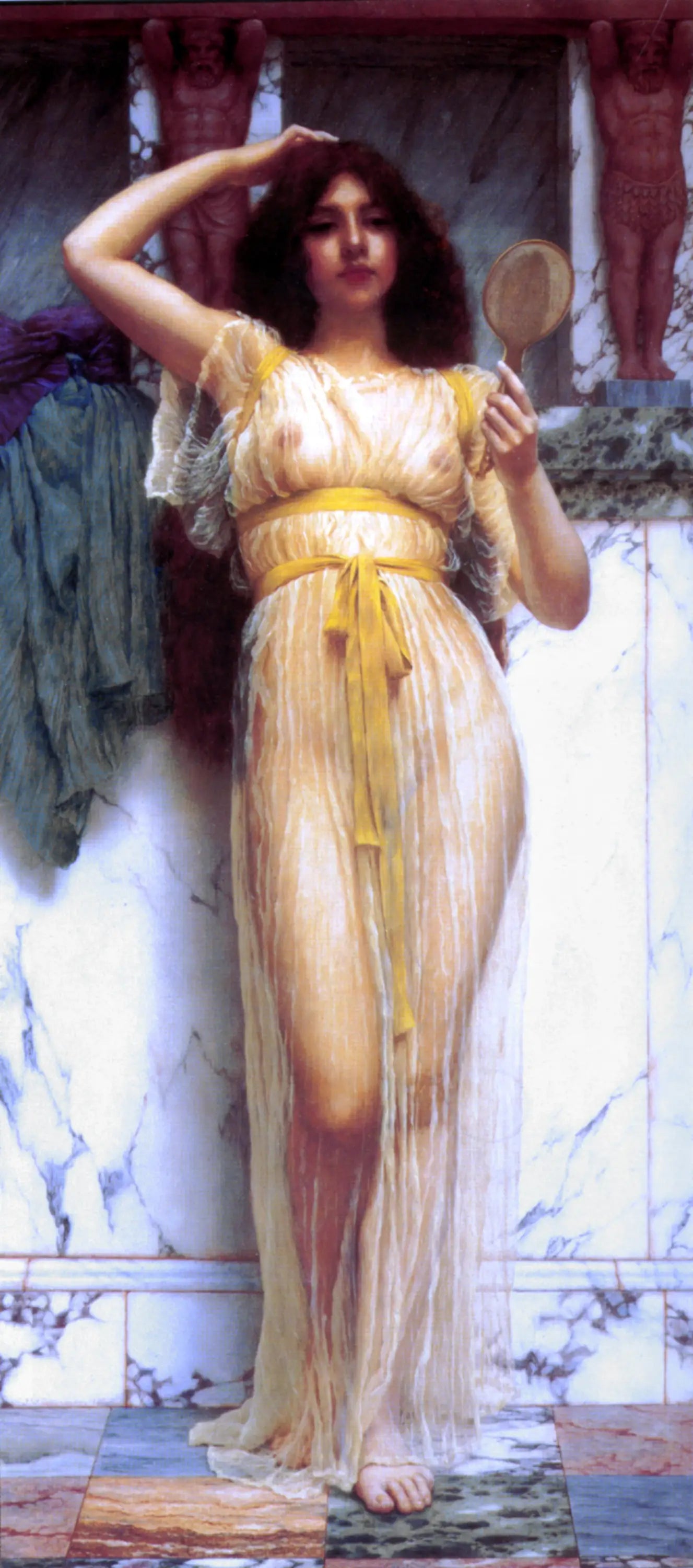 Le Miroir - John William Godward - Alpha Reproduction