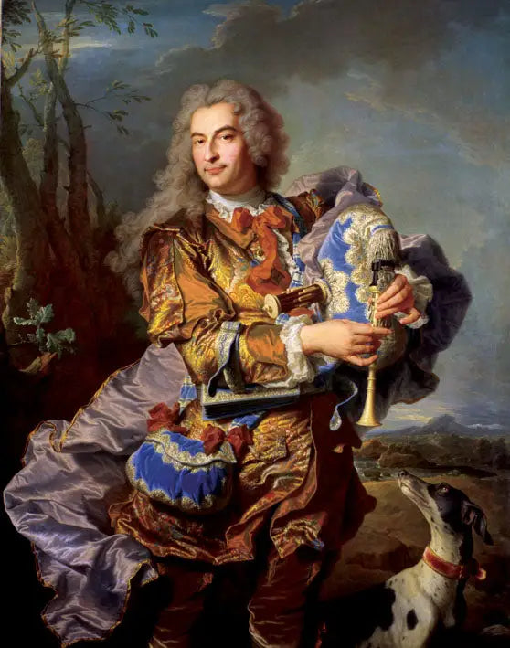 Portret Gasparda de Gueidan w Céladon grającym na musette - Hyacinthe Rigaud