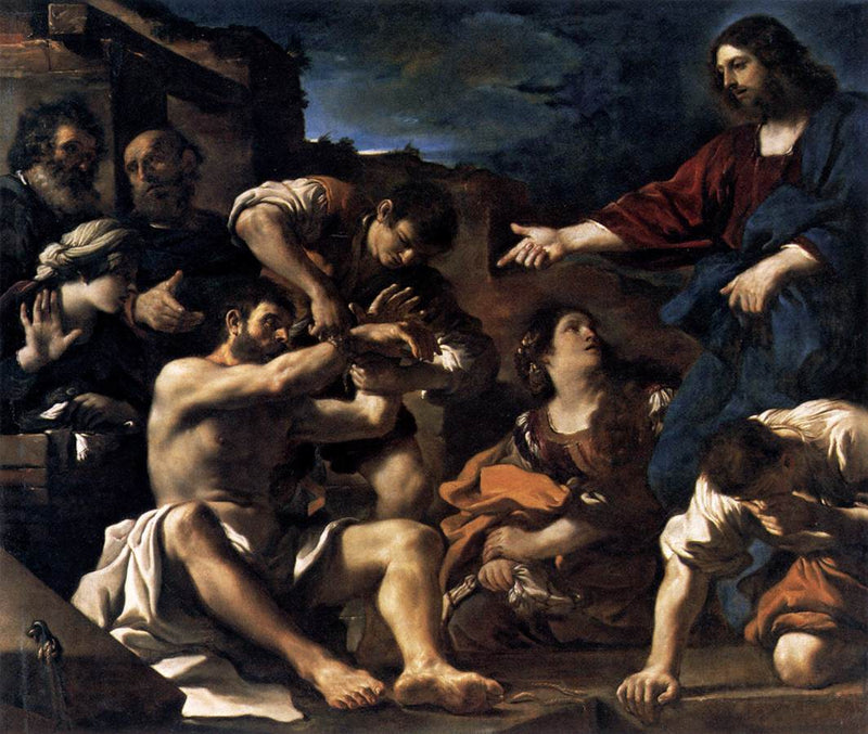 Zmartwychwstanie Łazarza - Guercino