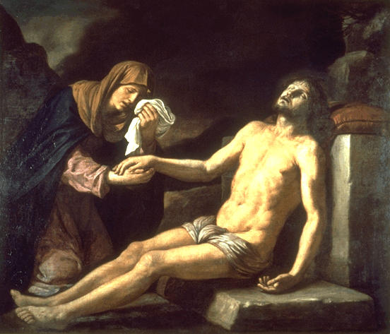 Chrystus umarły opłakiwany przez Maryję - Guercino