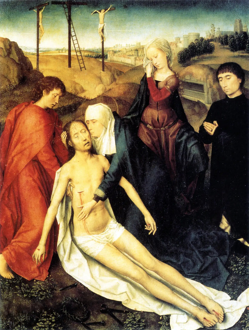 Chrystus umarły opłakiwany przez Matkę, Świętego Jana i - Hans Memling