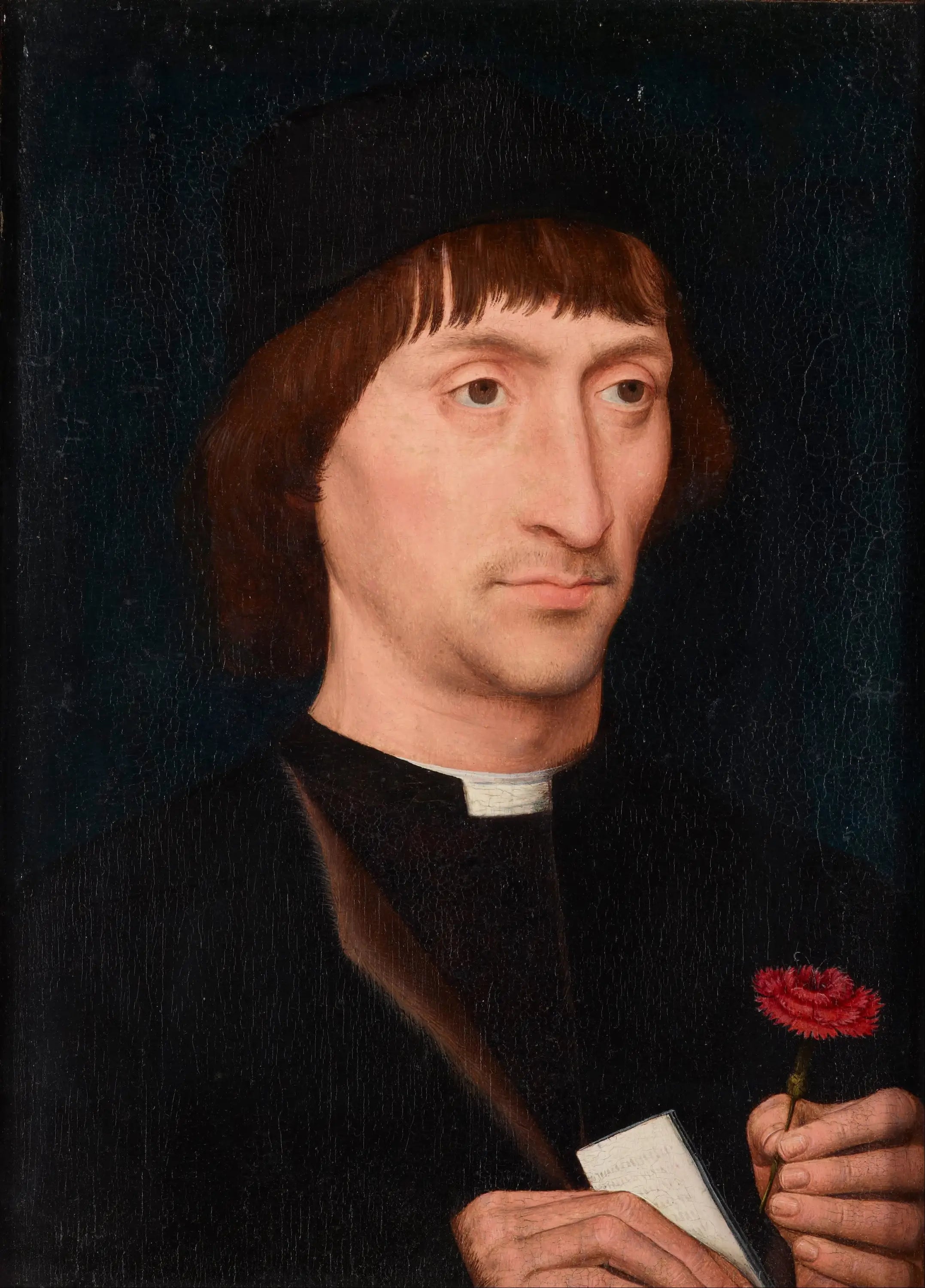 Portrait d’un homme avec un rose - Hans Memling - Alpha Reproduction