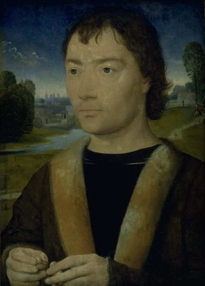 Portret młodego mężczyzny z różańcem - Hans Memling