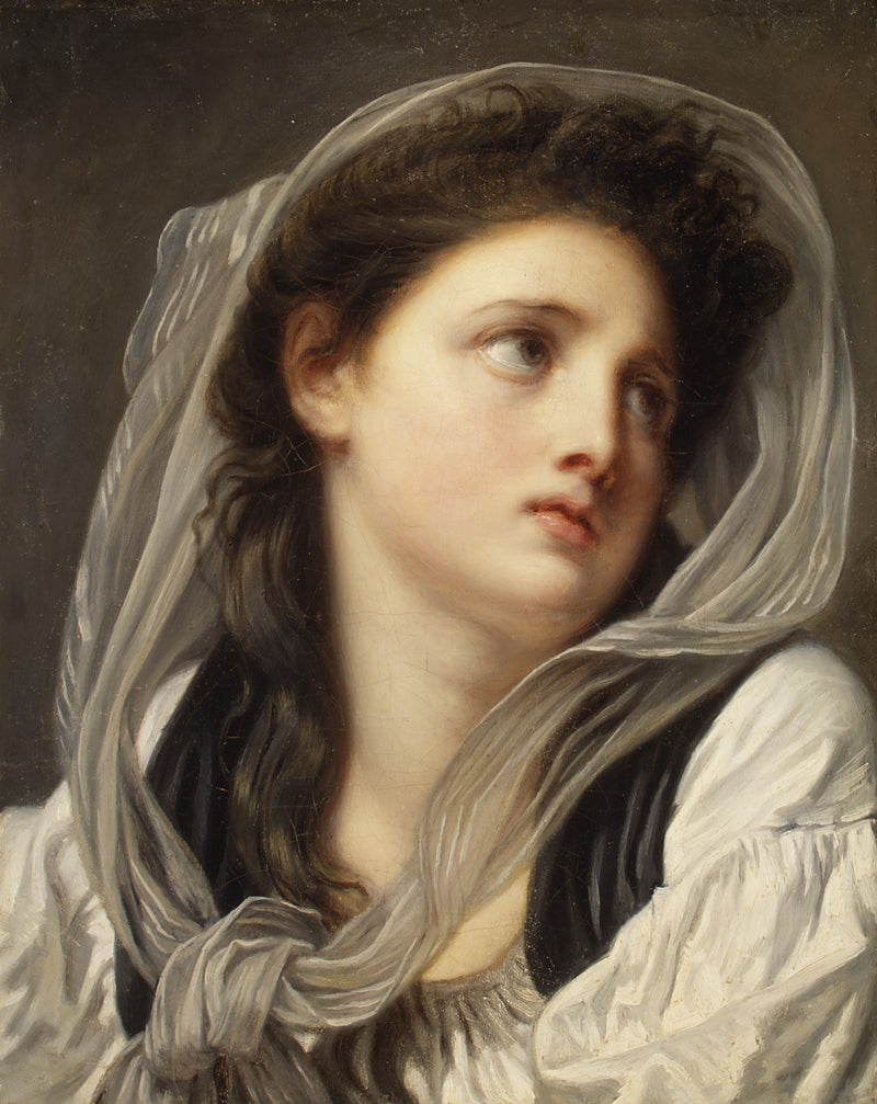 Głowa młodej kobiety - Jean-Baptiste Greuze