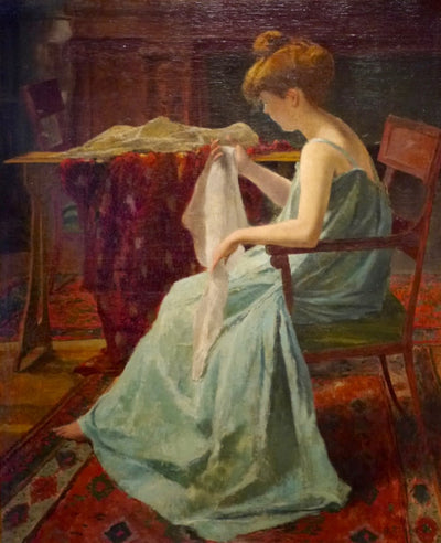 Femme à la robe verte - Henri Rouart