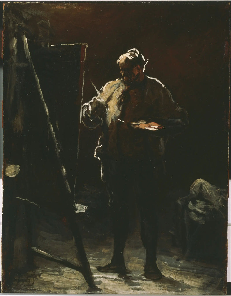 Malarz przy swoim sztaludze - Honoré Daumier