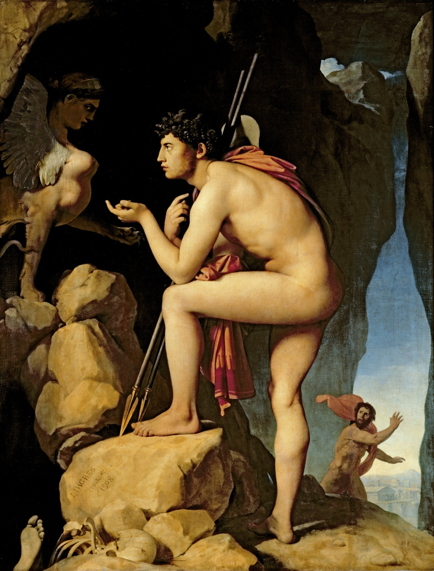 Edyp wyjaśnia zagadkę sfinksa - Jean-Auguste-Dominique Ingres