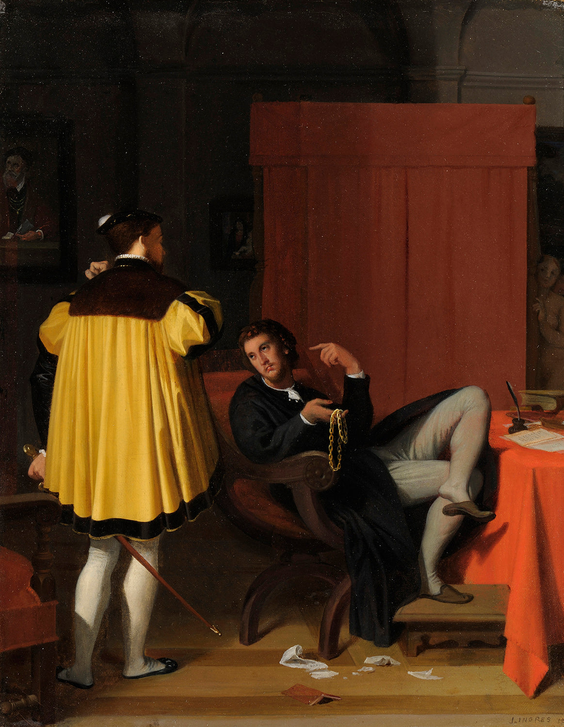 Aretin i wysłannik Karola V - Jean-Auguste-Dominique Ingres