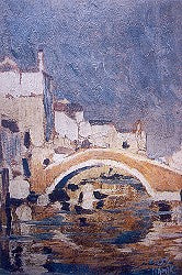 Pont vénitien — Namık İsmail, vers 1920, huile sur toile