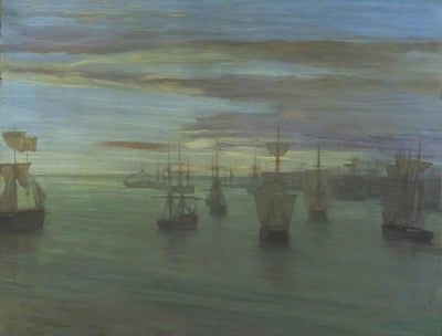 Reproduction du tableau « Crépuscule couleur chair et vert : Valparaiso - James Abbott McNeill Whistler » par Alpha Reproduction en peinture à l’huile
