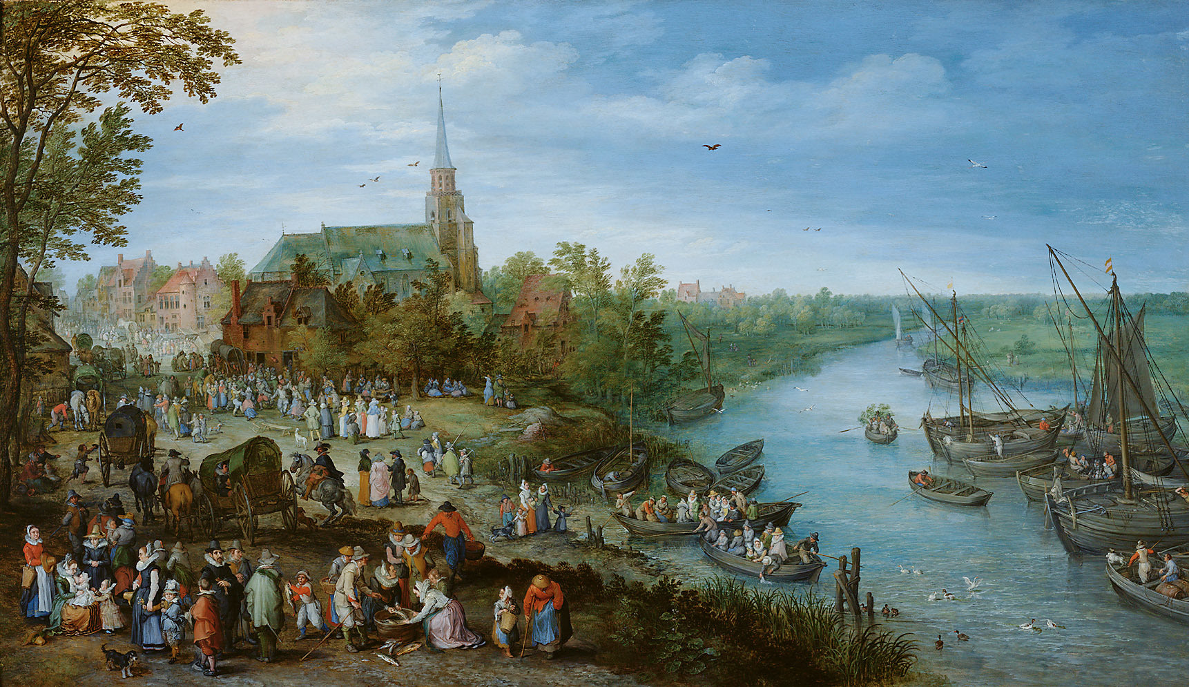 Village Kermis à Schelle avec autoportrait - Jan Brueghel l'Ancien