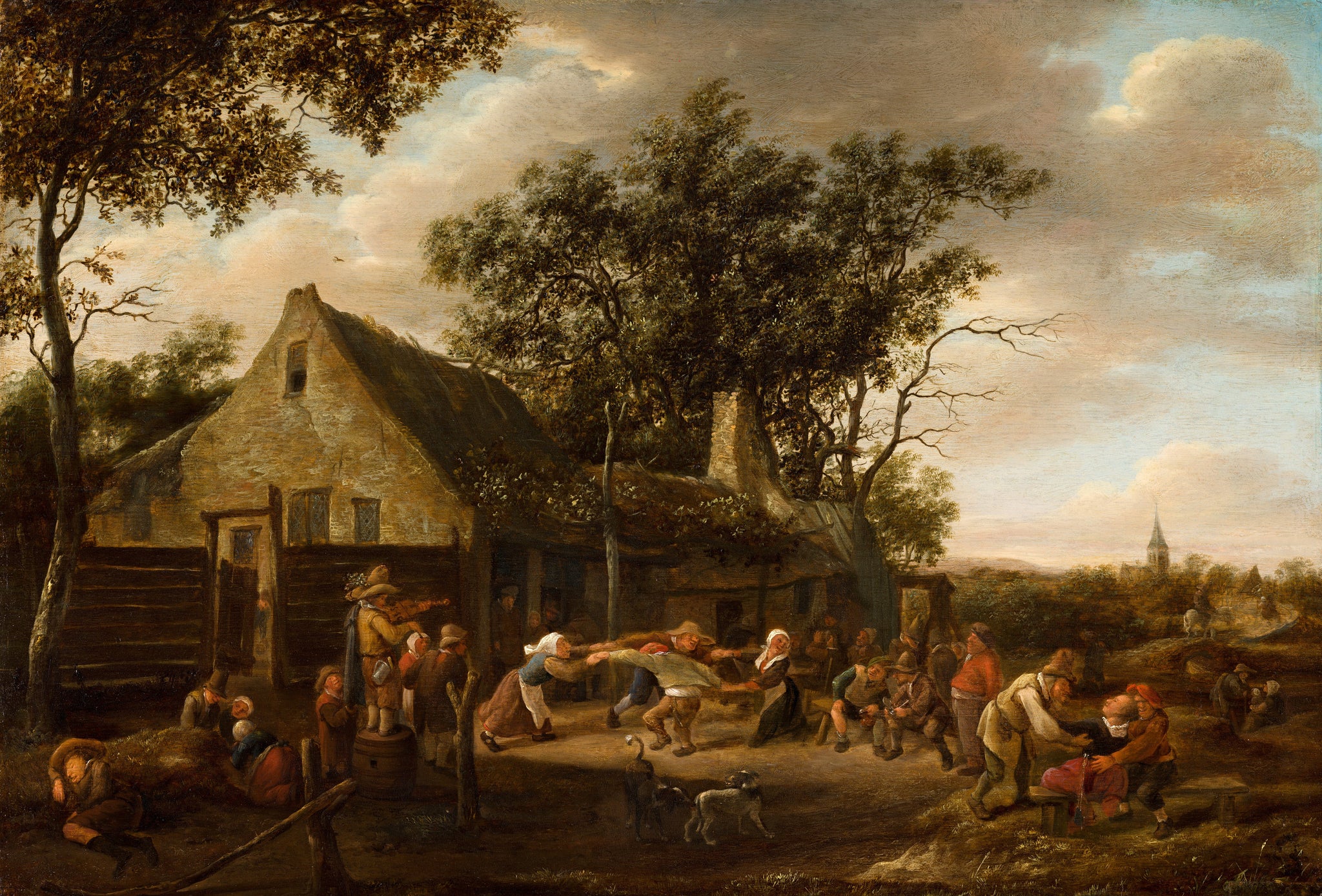 Des paysans dansant devant une auberge - Jan Steen image 1 reproduction réalisée par Alpha Reproduction
