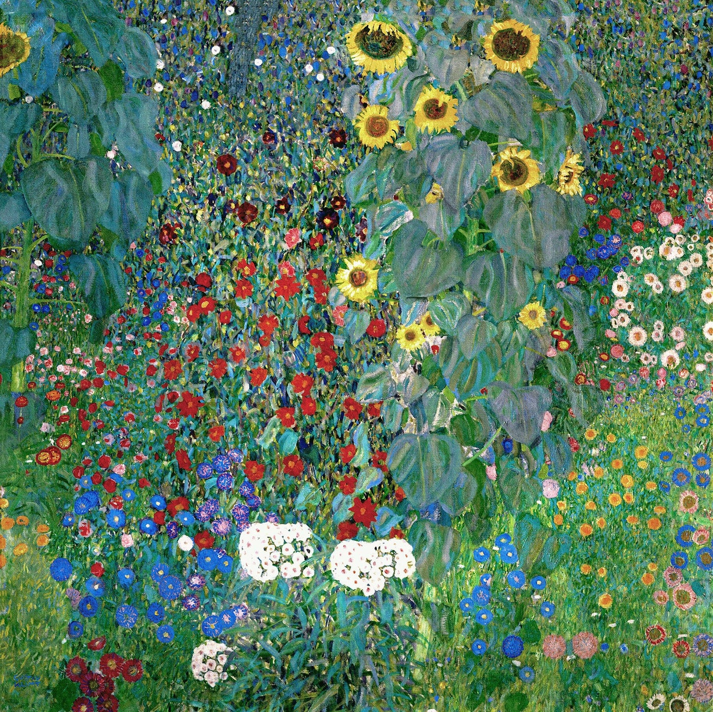 🌻✨ Wiejski ogród z słonecznikami – Gustav Klimt (ok. 1905–1907)