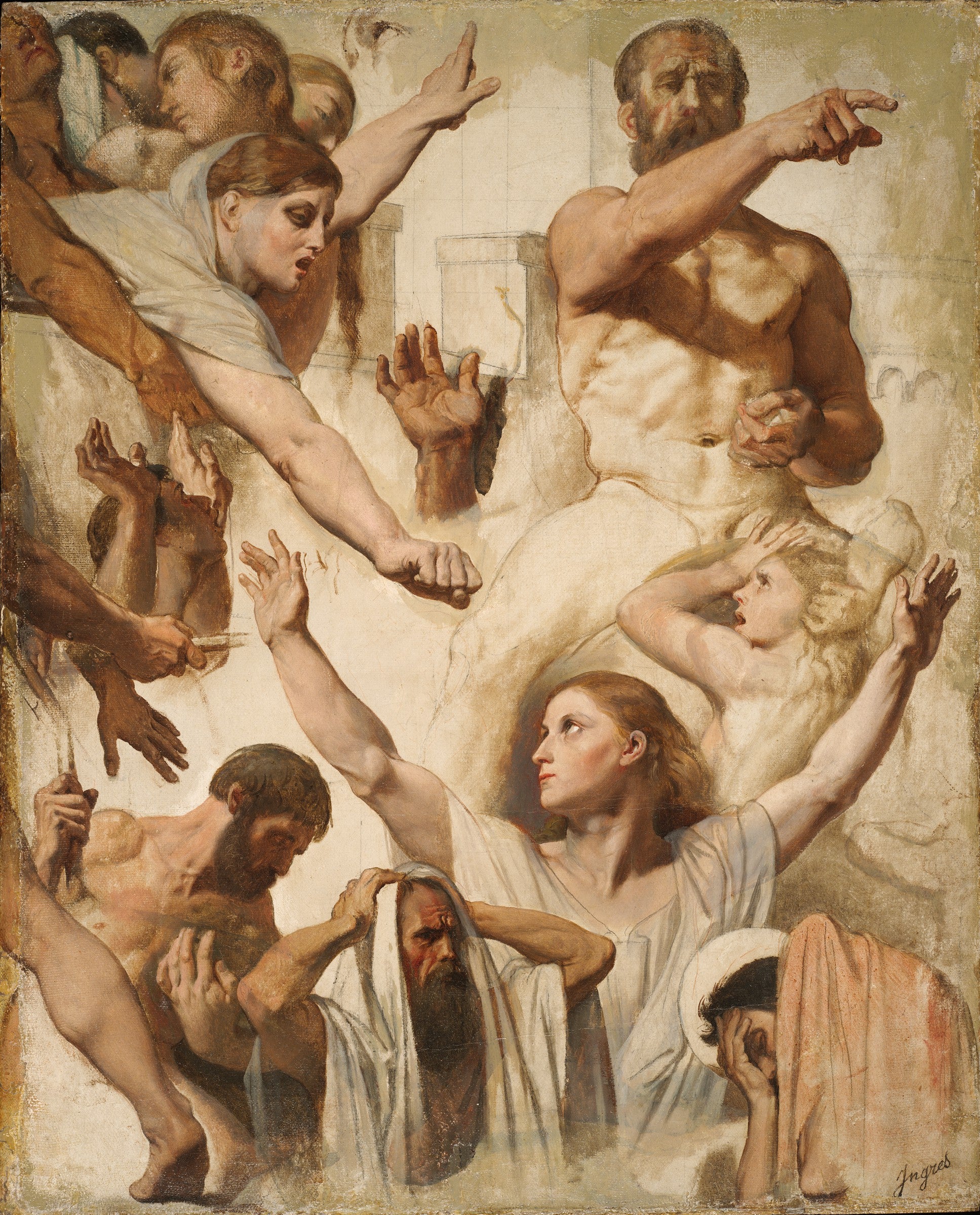 Studia do Męczeństwa św. Symforiana (Święty, Matka i Prokonsul) - Jean-Auguste-Dominique Ingres