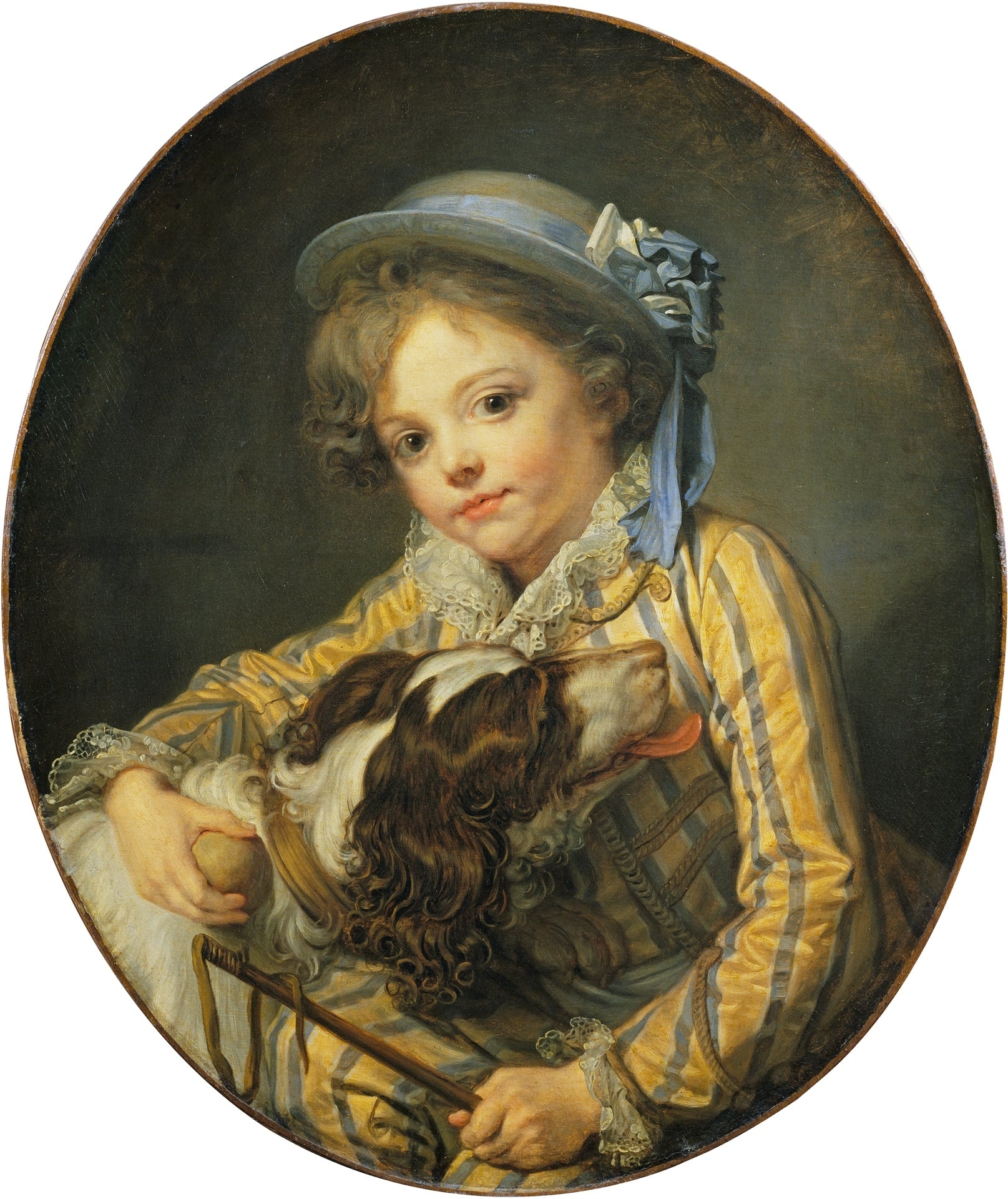 Garçon avec un chien - Jean-Baptiste Greuze - Alpha Reproduction