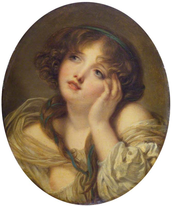 Fille s’appuyant sur sa main - Jean-Baptiste Greuze - Alpha Reproduction