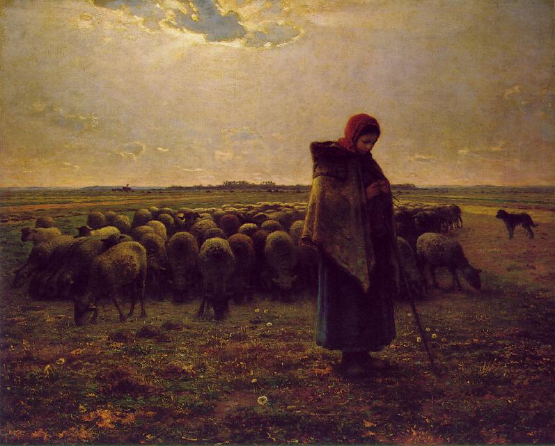 Bergère avec son troupeau - Jean-François Millet