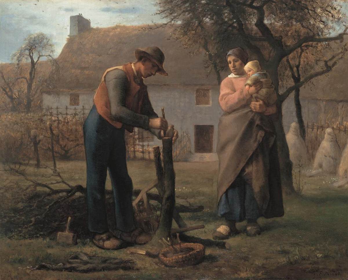 Agriculteur insérant une greffe sur un arbre - Jean-François Millet