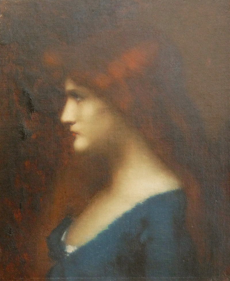 Jeune fille à la robe bleue - Jean-Jacques Henner