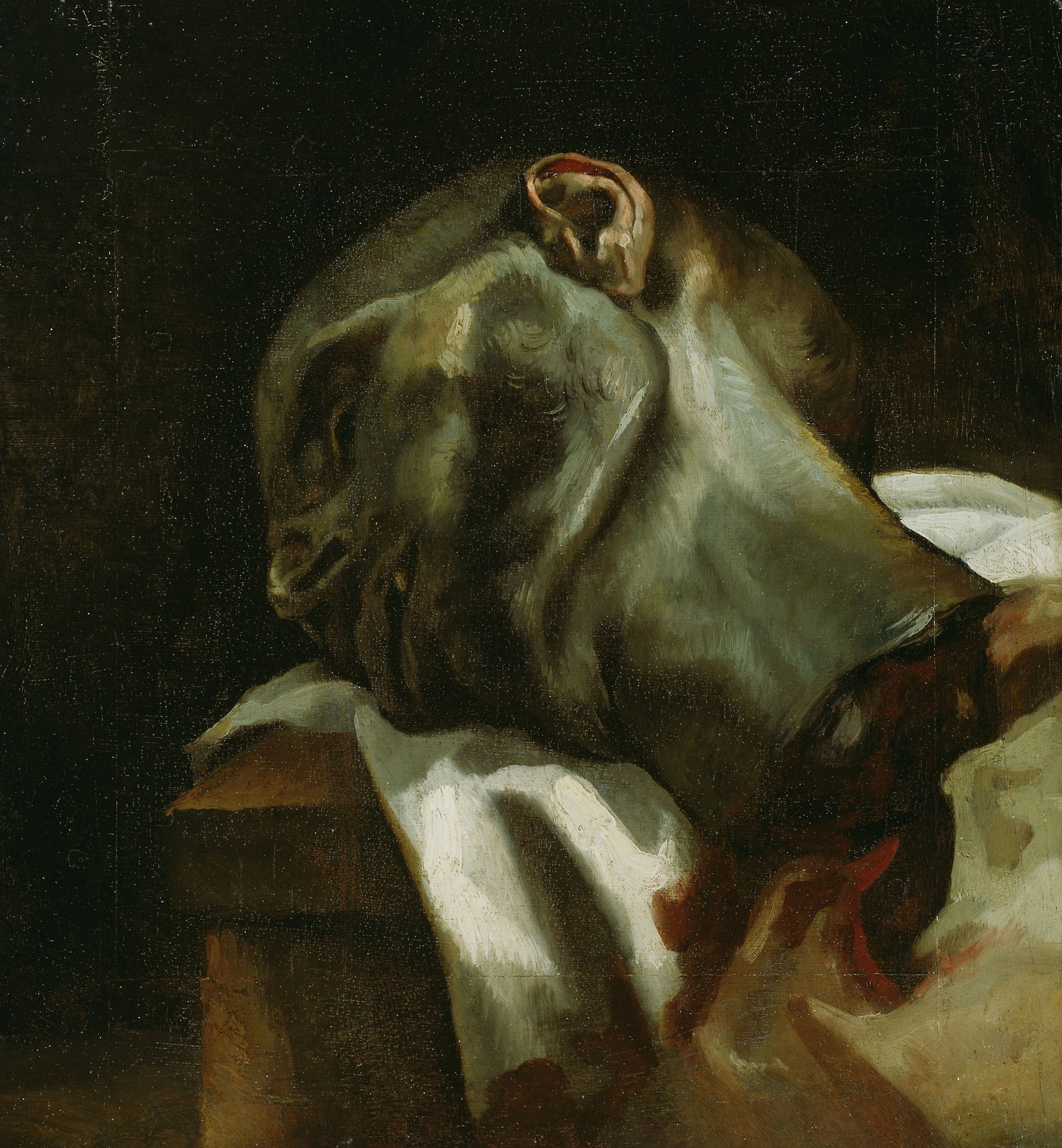 Reproduction du tableau « Tête d'un homme guillotiné - Théodore Géricault » par Alpha Reproduction en peinture à l’huile