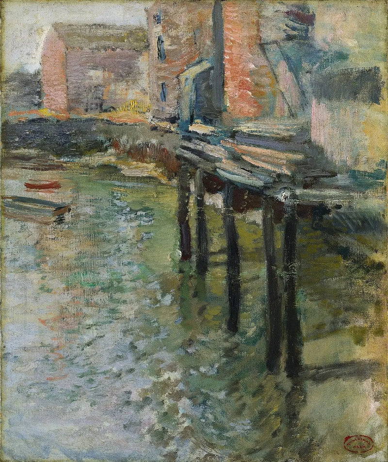 Pusty nabrzeże (Stara młyn w Cos Cob) - John Henry Twachtman