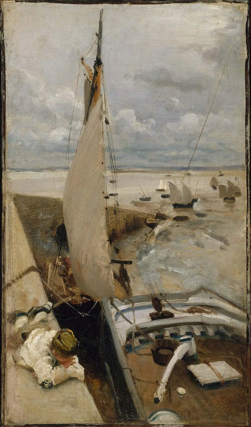 Niski przypływ w porcie Cancale - John Singer Sargent
