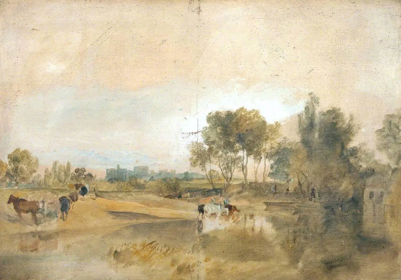 Tyłek Tamizy z zamkiem Windsor w oddali - J. M. W. Turner