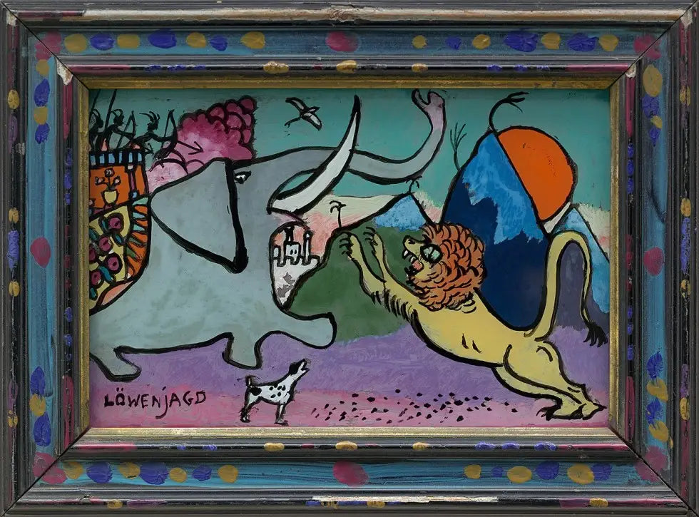 Reproduction du tableau « Chasse au lion - Vassily Kandinsky » par Alpha Reproduction en peinture à l’huile