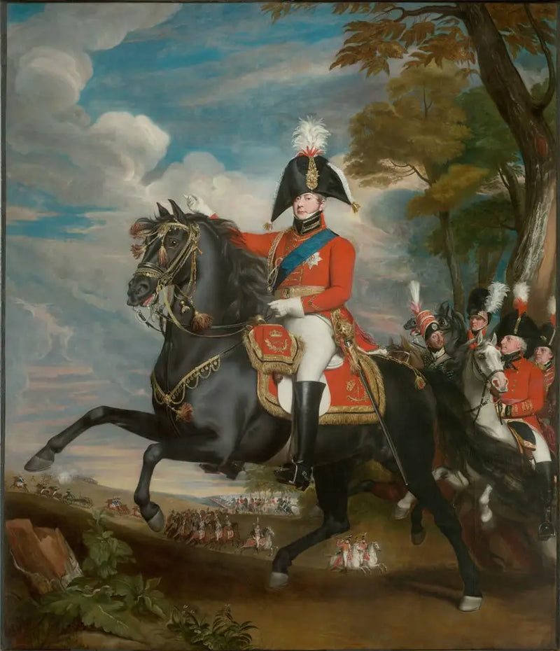 Portret Jego Królewskiej Wysokości księcia Walii podczas przeglądu, w obecności Lorda Heathfielda, generała Turnera, pułkownika Bloomfielda i barona Ebena; w oddali pułkownik Quinton - John Singleton Copley