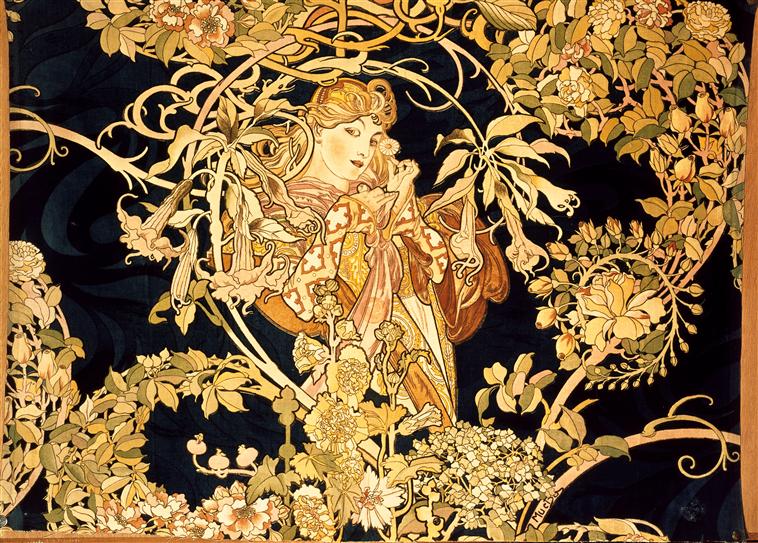 Kobieta z margerytkami – Alfons Mucha (ok. 1899)