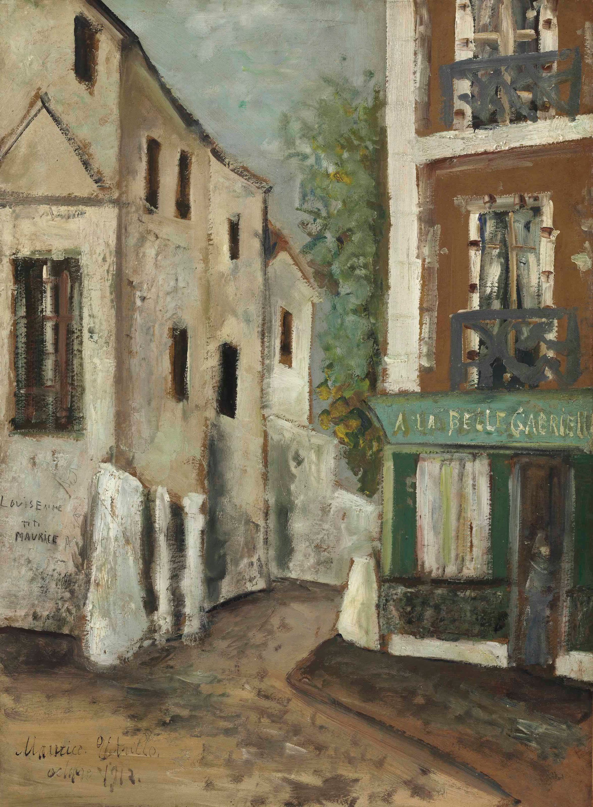 La Belle Gabrielle à Montmartre - Maurice Utrillo