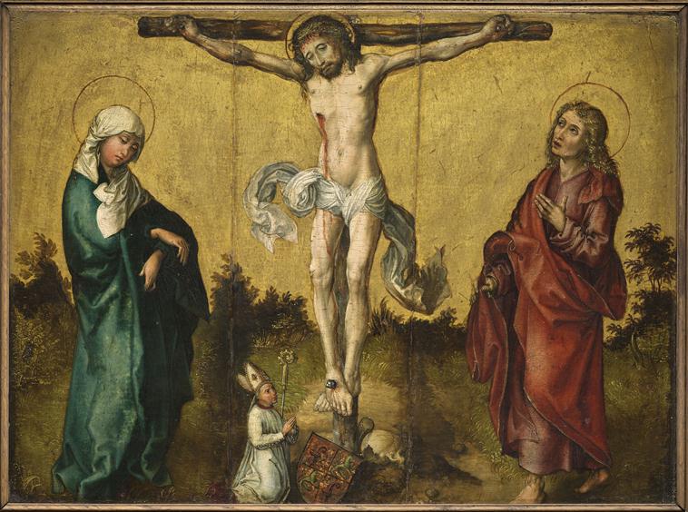 Ukrzyżowanie z Dziewicą, świętym Janem i darczyńcą - Albrecht Dürer