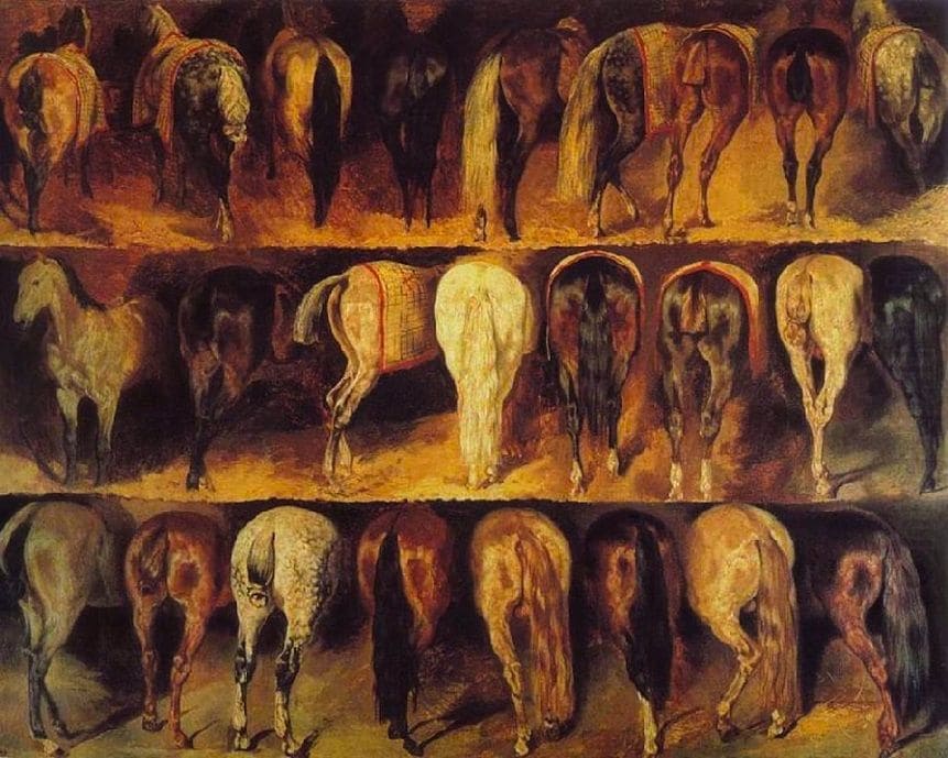 Reproduction du tableau « Les Croupes - Théodore Géricault » par Alpha Reproduction en peinture à l’huile