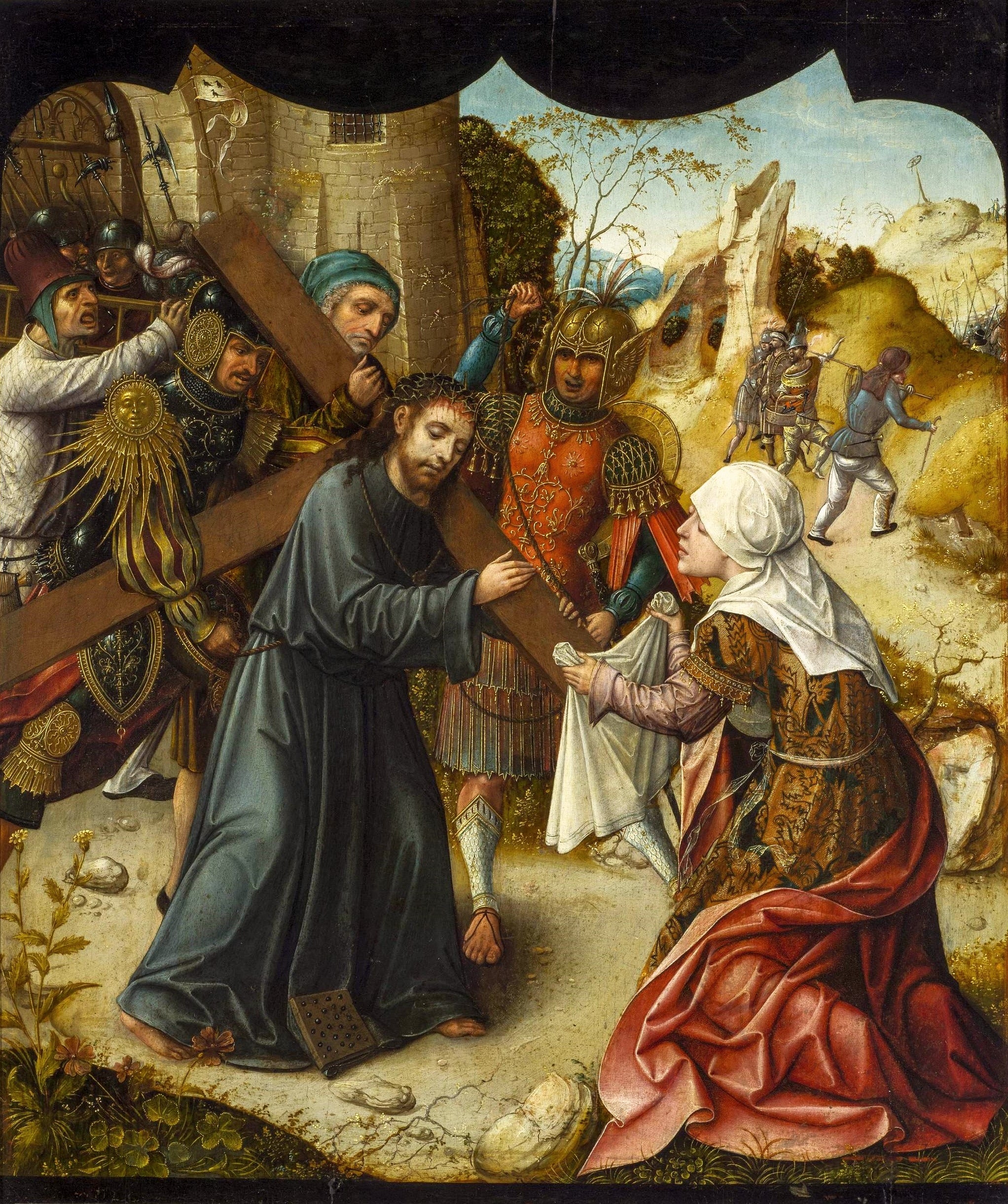 Chemin de croix avec sainte Véronique. - Lucas van Leyden