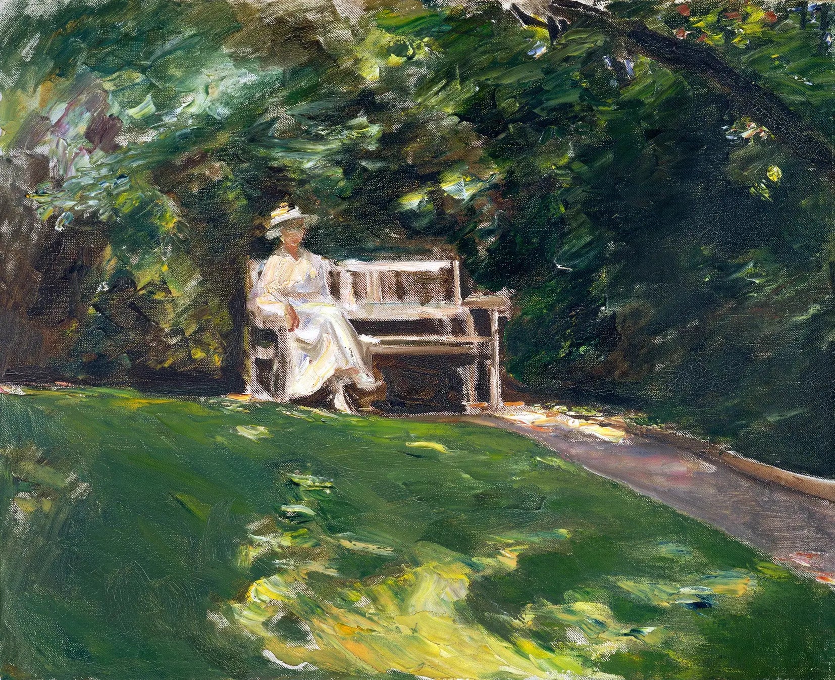 Le banc de jardin - Max Liebermann - Alpha Reproduction